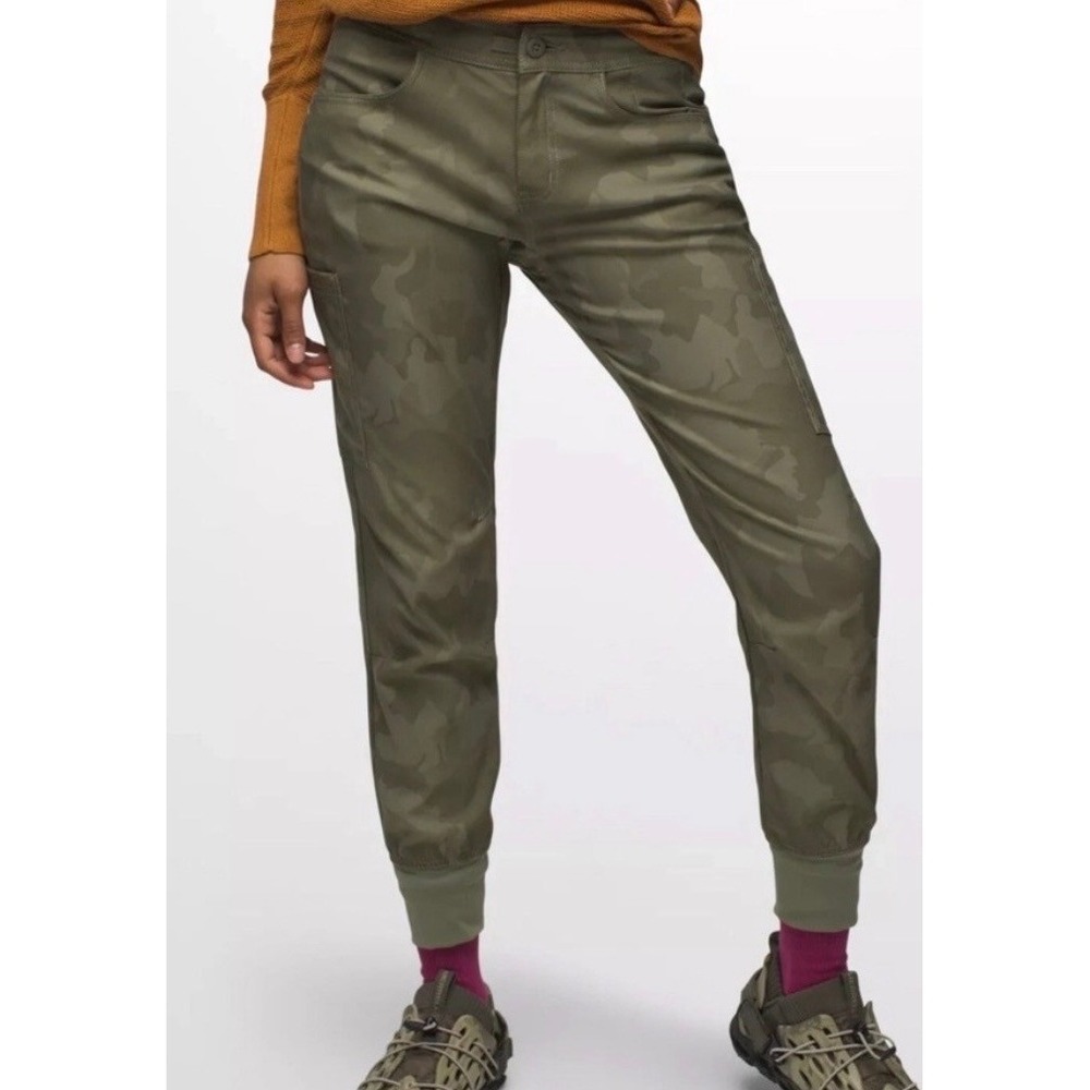 Prana NEW Halle Jogger II Pants Womens 14 Green Camo Hiking Outdoor Gorpcore